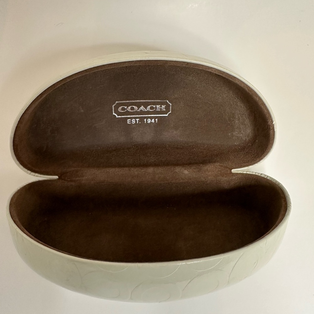 Coach White Oval Sunglasses Case